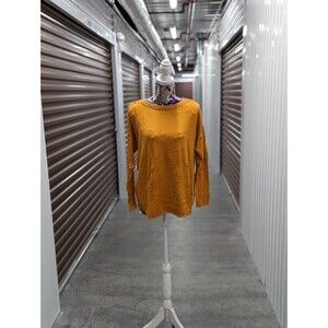 Michael Kors Large Mustard and Gold Button Shoulder Sweater